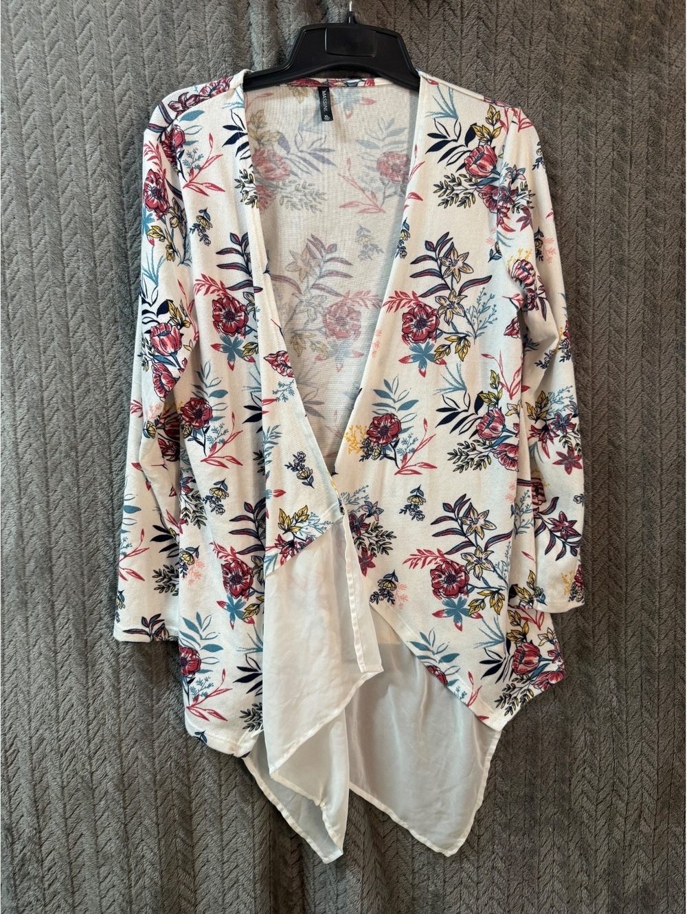 Massini XL Floral Lightweight Open Front Cardigan